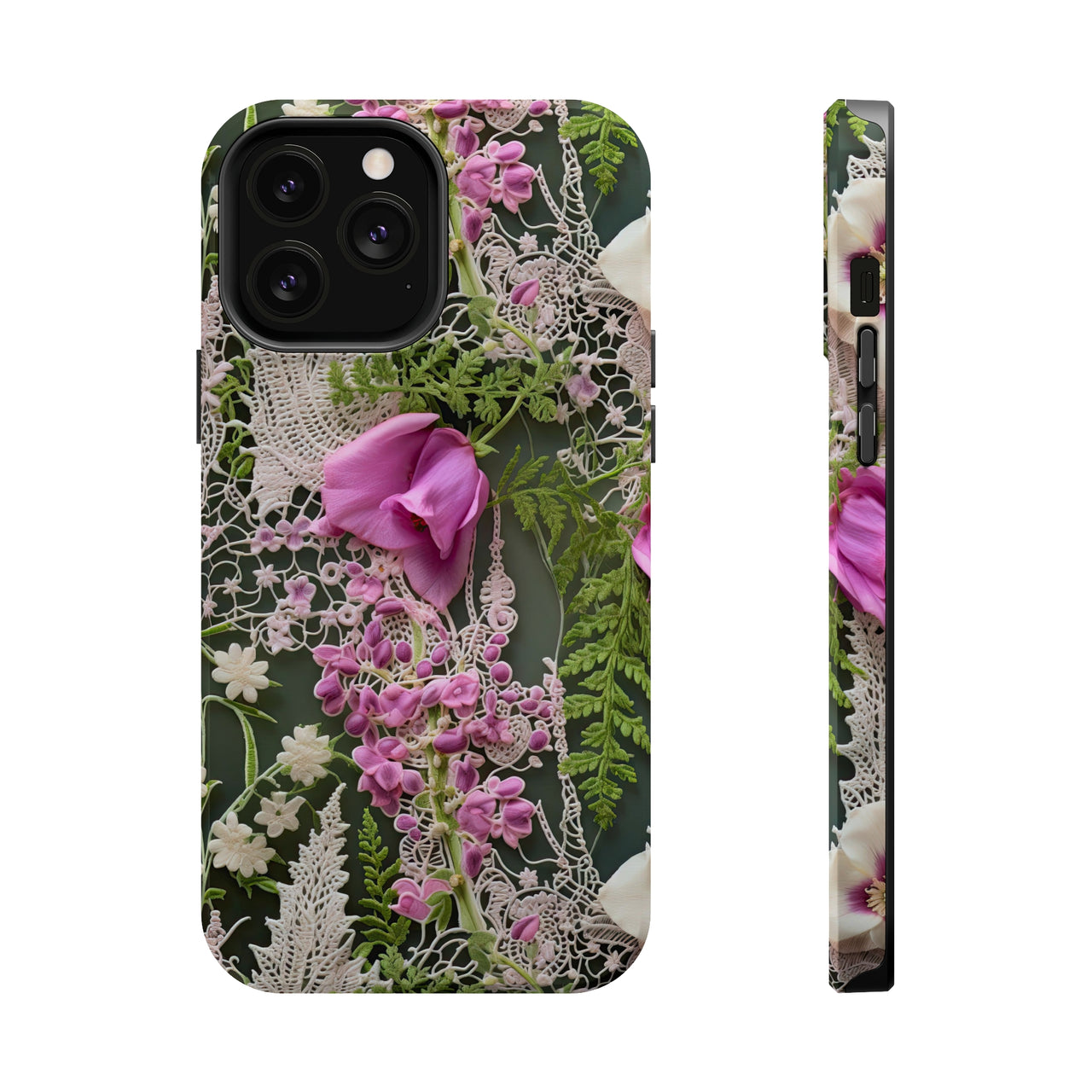 Woodland Whispers MagSafe Tough Cases for iPhone 13, iPhone 13 Mini, iPhone 13 Pro, and iPhone 13 Pro Max.