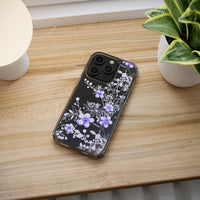 Thumbnail for *Clear Case* Purple Petals - iPhone 14, iPhone 14 Pro, iPhone 14 Plus, iPhone 14 Pro Max - Supports Wireless Charging