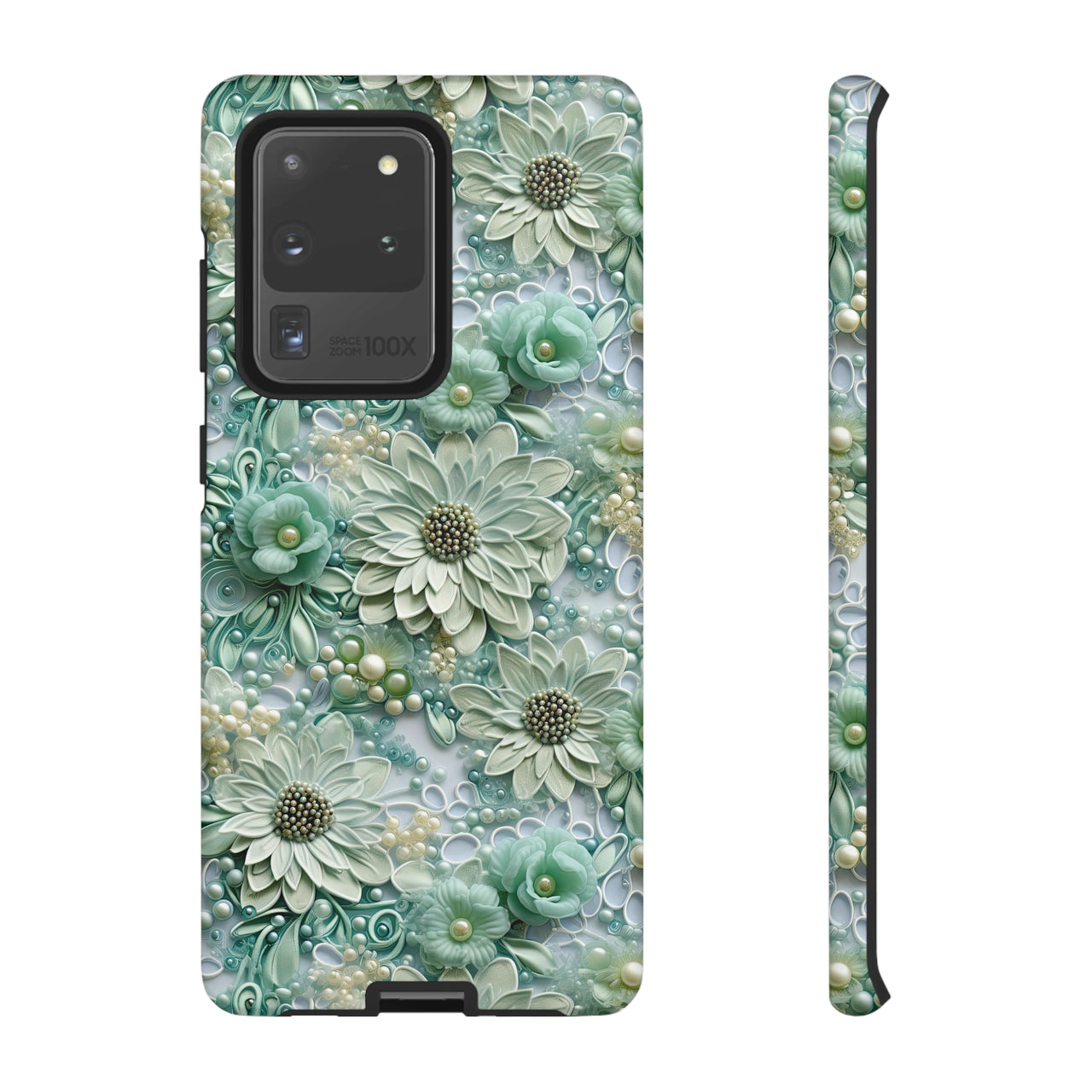 Teal Petals - Tough Case for Samsung Galaxy S20, Samsung Galaxy S20+, Samsung Galaxy S20 Ultra, and Samsung Galaxy S20 FE