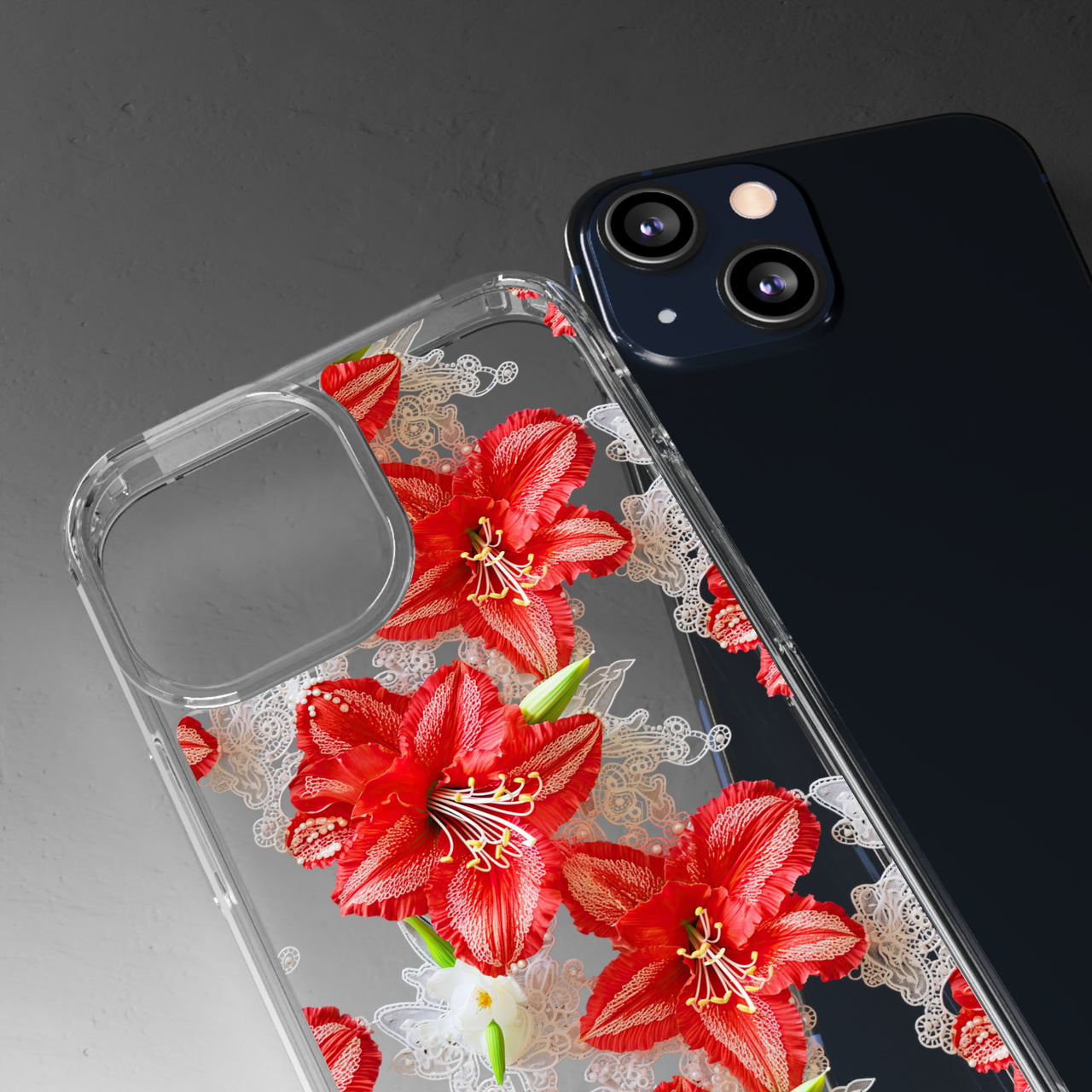 *Clear Case* Enchanting Amaryllis - iPhone 13, iPhone 13 Mini, iPhone 13 Pro, iPhone 13 Pro Max - Supports Wireless Charging