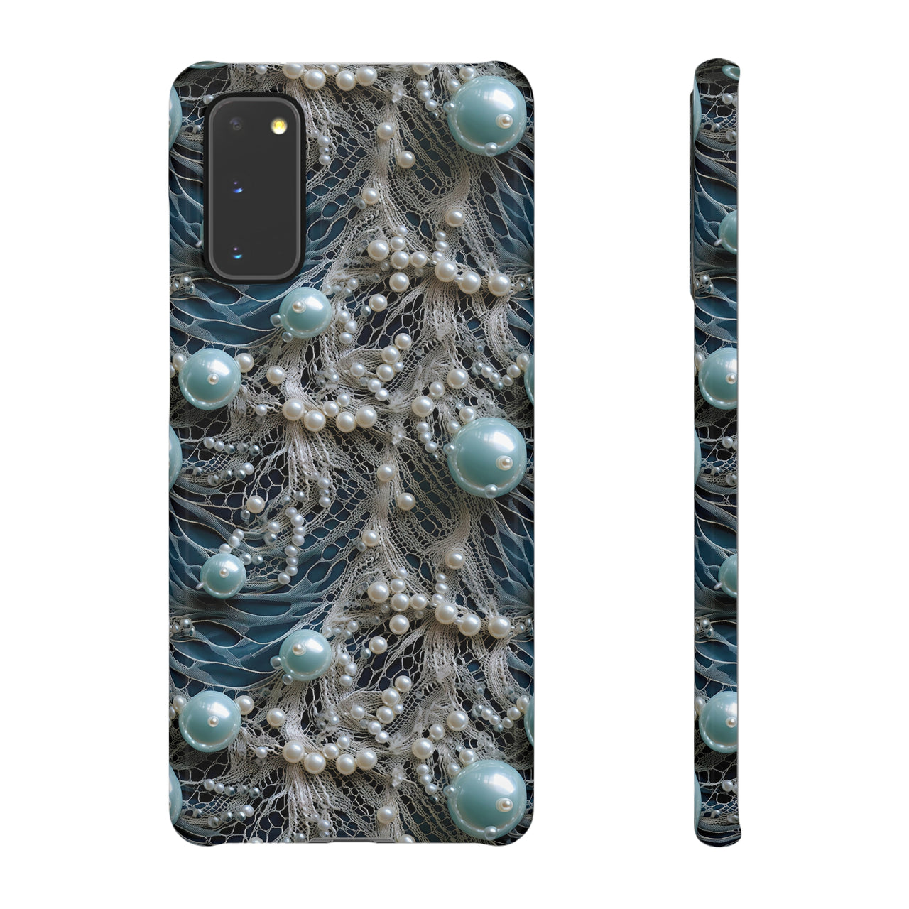 Sea Foam Lace and Pearls - Snap Case for Samsung Galaxy S20, Samsung Galaxy S20+, Samsung Galaxy S20 Ultra, & Samsung Galaxy S20 FE