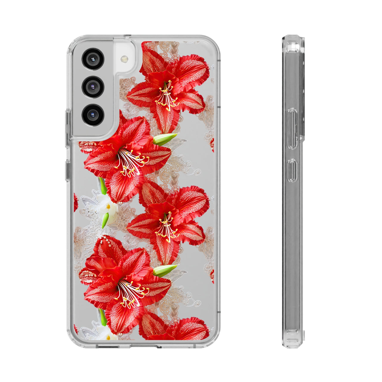 *Clear Case* Enchanting Amaryllis - Samsung Galaxy S22, Samsung Galaxy S22 Plus, Samsung Galaxy S22 Ultra - Supports Wireless Charging