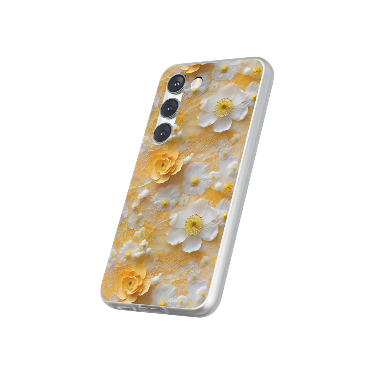 Yellow Floral - Flexi Cases for Samsung Galaxy S23, Samsung Galaxy S23 Plus, and Samsung Galaxy S23 Ultra