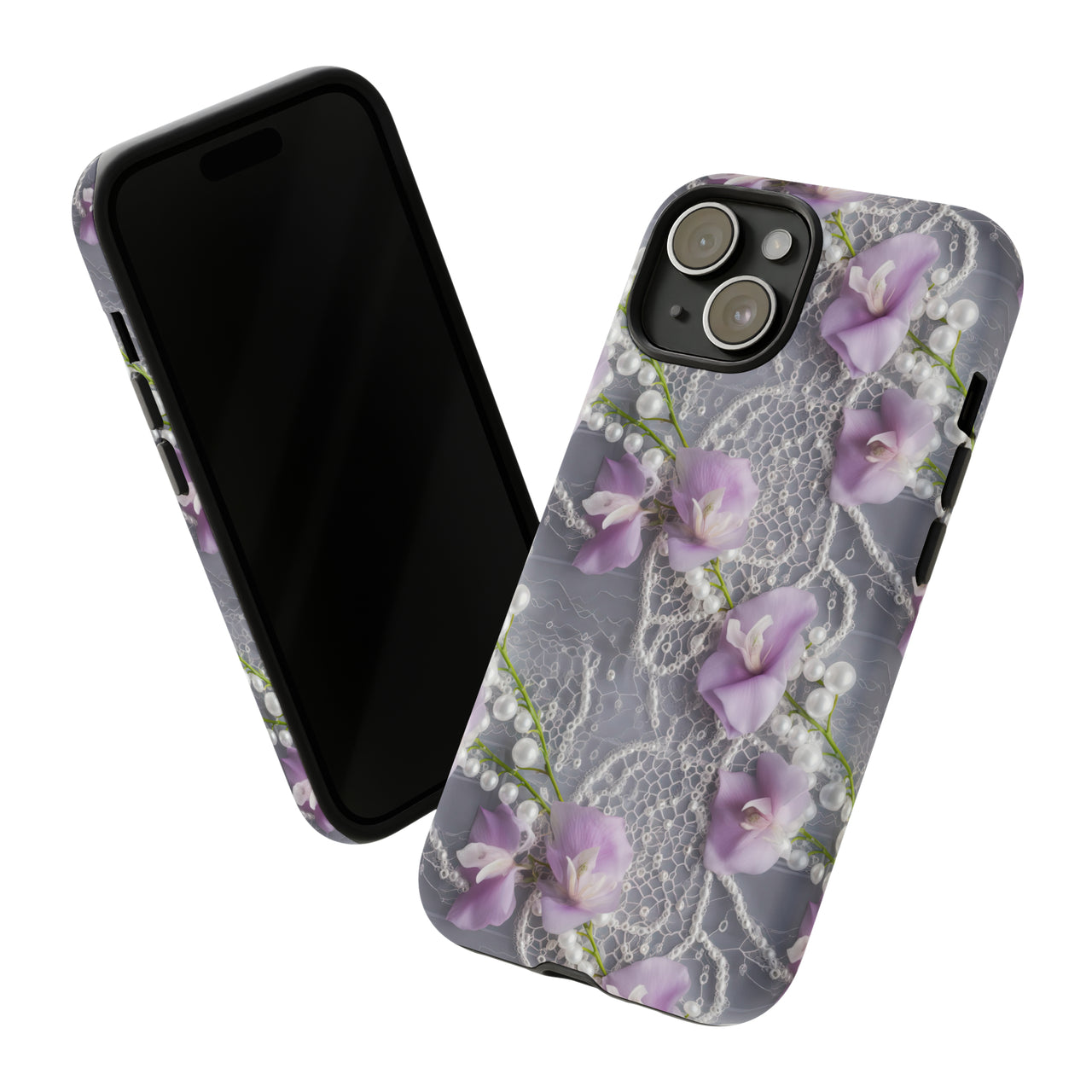 Purple Sweet Pea Tough Case for iPhone 15, iPhone 15 Pro, iPhone 15 Plus, and iPhone 15 Pro Max