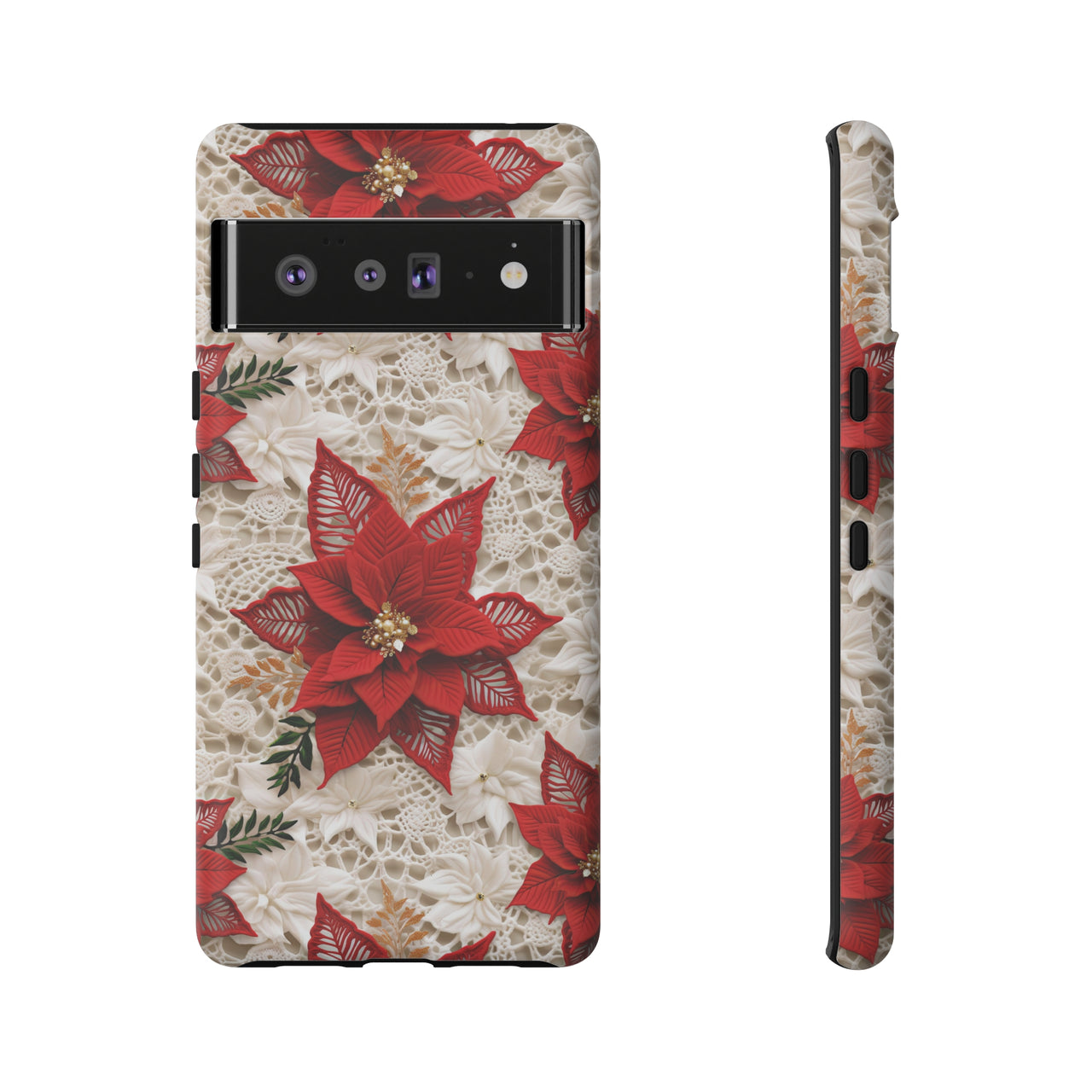 Christmas Poinsettia Tough Cases for Google Pixel 6 and Google Pixel 6 Pro