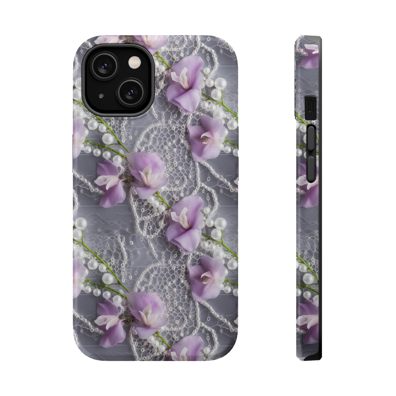 Purple Sweet Pea MagSafe Tough Cases for iPhone 14, iPhone 14 Pro, iPhone 14 Plus, and iPhone 14 Pro Max