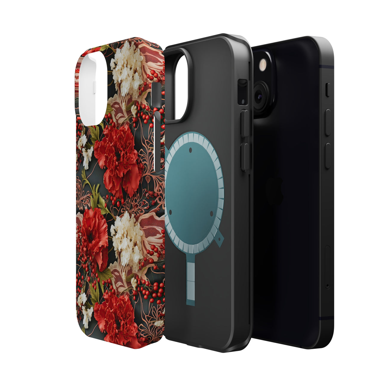 Carnation for January Birthday - MagSafe Tough Cases for iPhone 13, iPhone 13 Mini, iPhone 13 Pro, and iPhone 13 Pro Max.