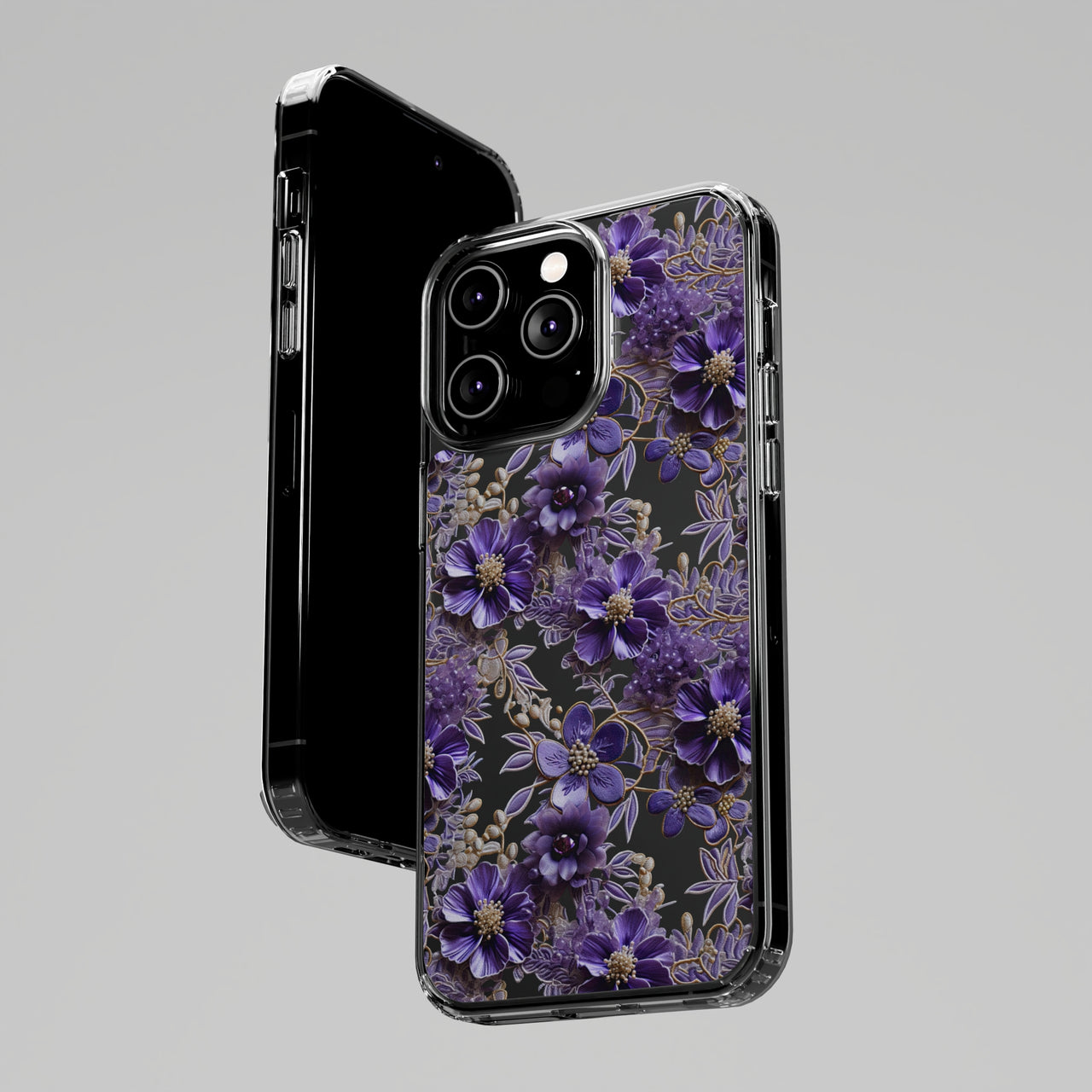 *Clear Case* Violet Meadow - iPhone 14, iPhone 14 Pro, iPhone 14 Plus, iPhone 14 Pro Max - Supports Wireless Charging