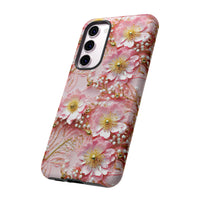 Thumbnail for Gold-Kissed Flowers on Pink Lace - Tough Case for Samsung Galaxy S23, Samsung Galaxy S23 Plus, and Samsung Galaxy S23 Ultra