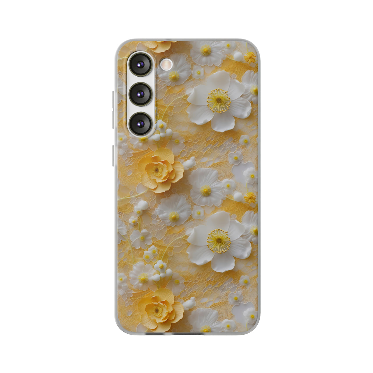 Yellow Floral - Flexi Cases for Samsung Galaxy S23, Samsung Galaxy S23 Plus, and Samsung Galaxy S23 Ultra