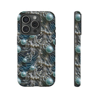 Thumbnail for Sea Foam Lace and Pearls Tough Case for iPhone 15, iPhone 15 Pro, iPhone 15 Plus, and iPhone 15 Pro Max