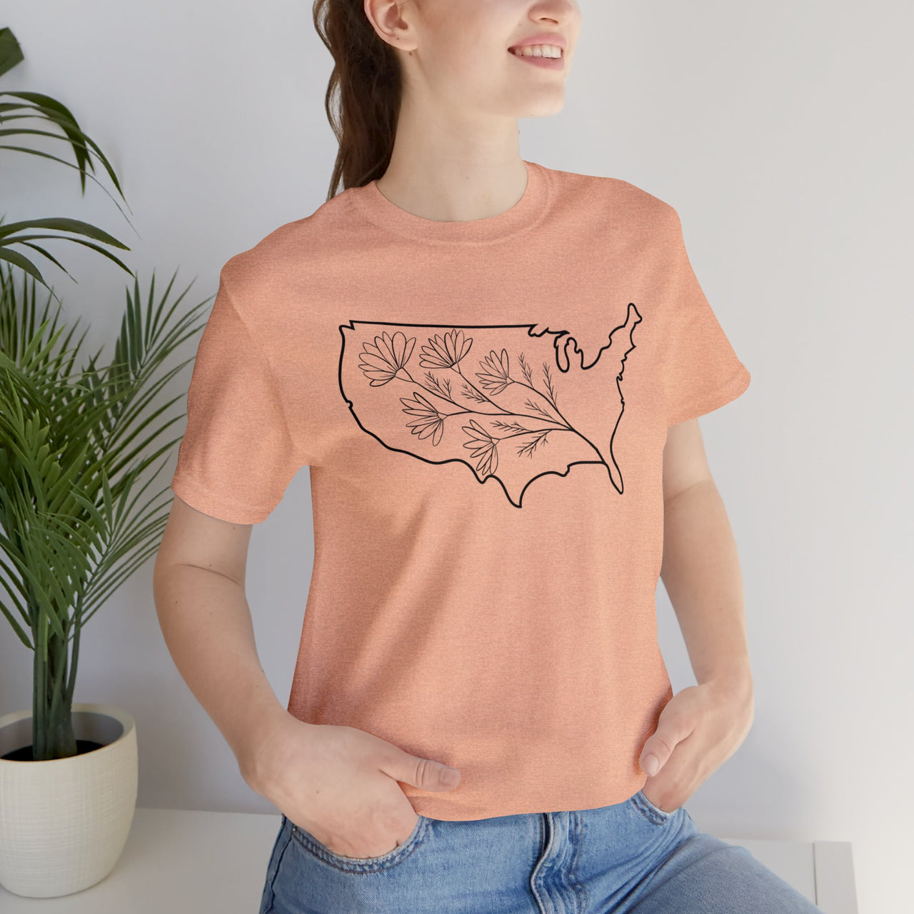 Map of the USA - Unisex Light Cotton T-Shirt