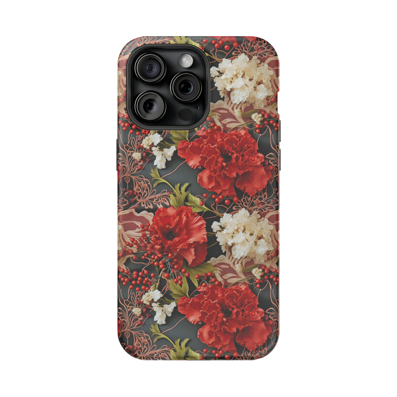 Carnation for January Birthday - MagSafe Tough Case for iPhone 15, iPhone 15 Pro, iPhone 15 Plus, & iPhone 15 Pro Max