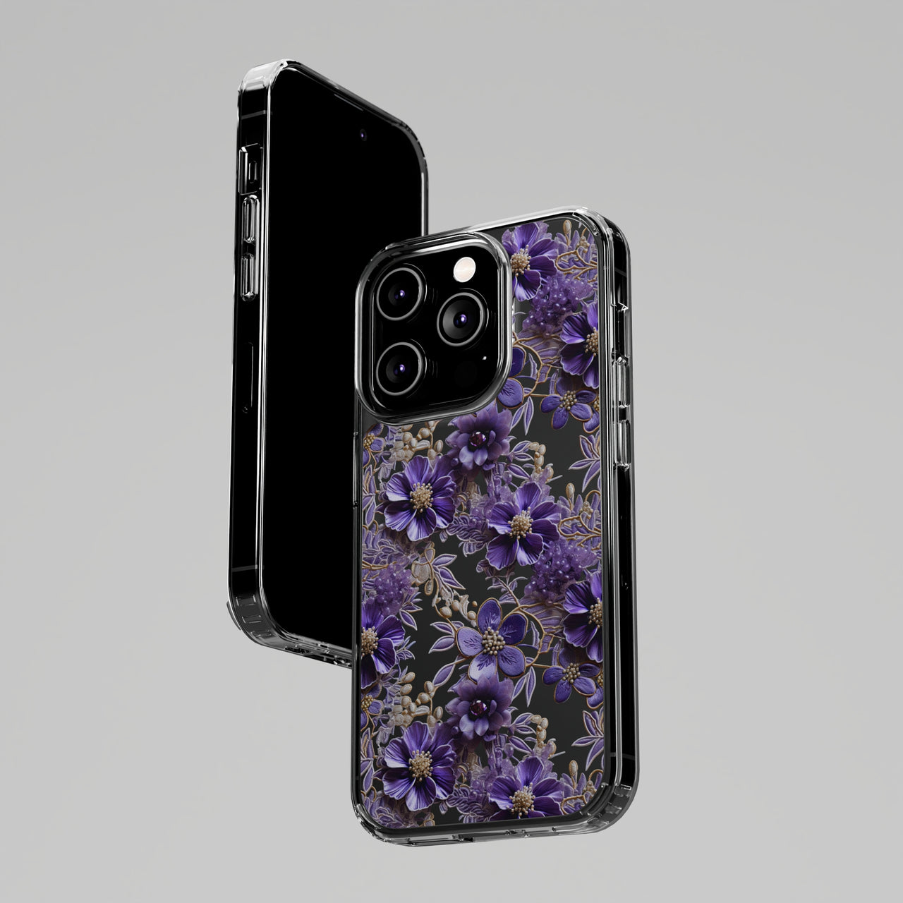 *Clear Case* Violet Meadow - iPhone 14, iPhone 14 Pro, iPhone 14 Plus, iPhone 14 Pro Max - Supports Wireless Charging