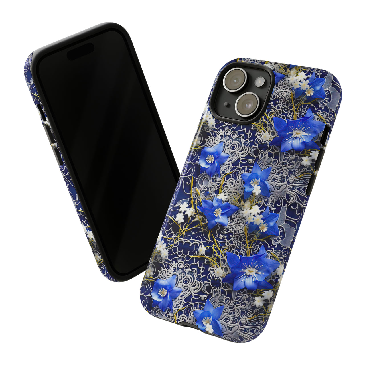 Cerulean Elegance Tough Case for iPhone 15, iPhone 15 Pro, iPhone 15 Plus, and iPhone 15 Pro Max