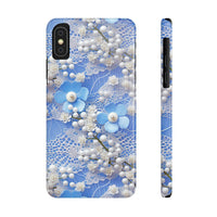 Thumbnail for Pearls and Lace on Baby Blue - Slim Phone Cases for iPhone X, iPhone XR, iPhone XS, and iPhone XS MAX