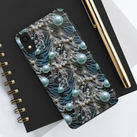 Thumbnail for Sea Foam Lace and Pearls Tough Phone Cases for iPhone X, iPhone XR, iPhone XS, and iPhone XS MAX. Supports Wireless Charging.