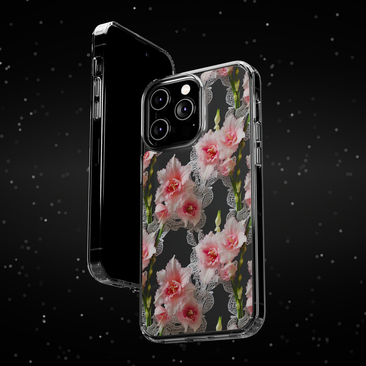 *Clear Case* Gladioli Garden - iPhone 14, iPhone 14 Pro, iPhone 14 Plus, iPhone 14 Pro Max - Supports Wireless Charging