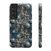 Thumbnail for Sea Foam Lace and Pearls Impact-Resistant Cases for Samsung Galaxy S22, Samsung Galaxy S22 Plus, and Samsung Galaxy S22 Ultra. Supports Wireless Charging.