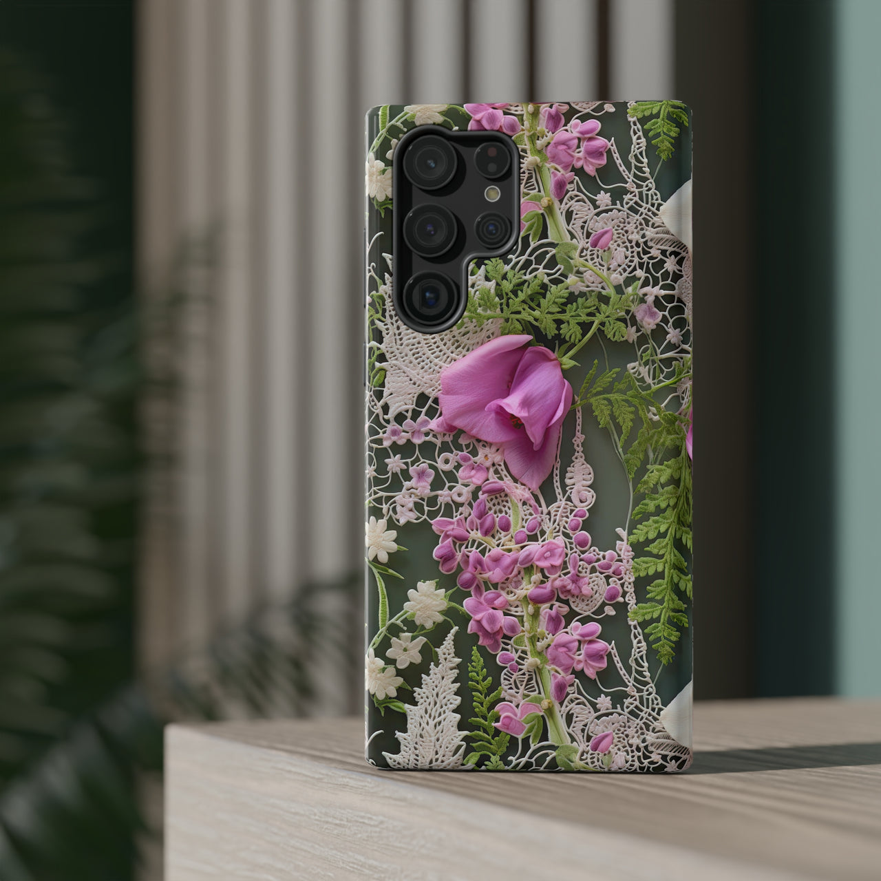 Woodland Whispers Impact-Resistant Case for Samsung Galaxy S22, Samsung Galaxy S22 Plus, and Samsung Galaxy S22 Ultra. Supports Wireless Charging.