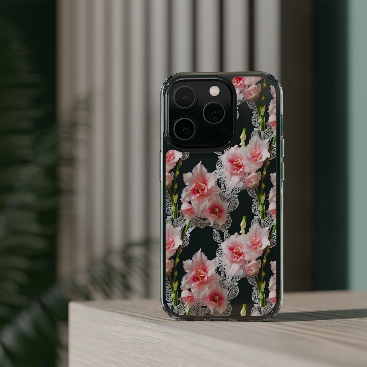 *Clear Case* Gladioli Garden - iPhone 14, iPhone 14 Pro, iPhone 14 Plus, iPhone 14 Pro Max - Supports Wireless Charging