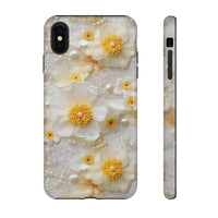 Thumbnail for White and Yellow Floral Tough Cases for iPhone X, iPhone XR, iPhone XS, and iPhone XS MAX.