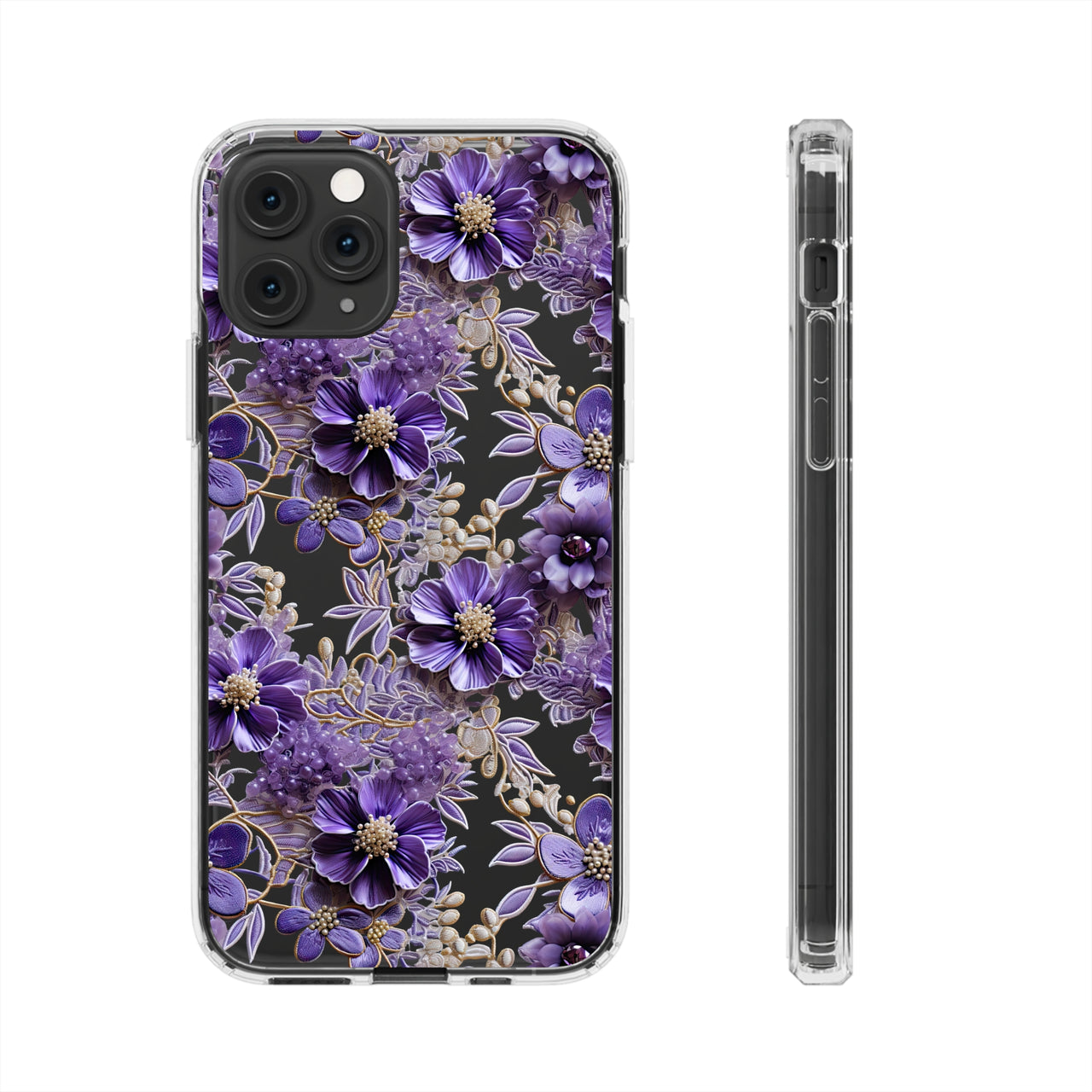 *Clear Case* Violet Meadow - iPhone 11, iPhone 11 Pro, iPhone 11 Pro Max - Supports Wireless Charging