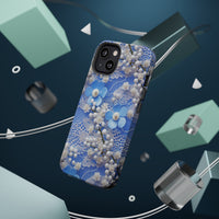 Thumbnail for Pearls and Lace on Baby Blue - MagSafe Tough Cases for iPhone 13, iPhone 13 Mini, iPhone 13 Pro, and iPhone 13 Pro Max.