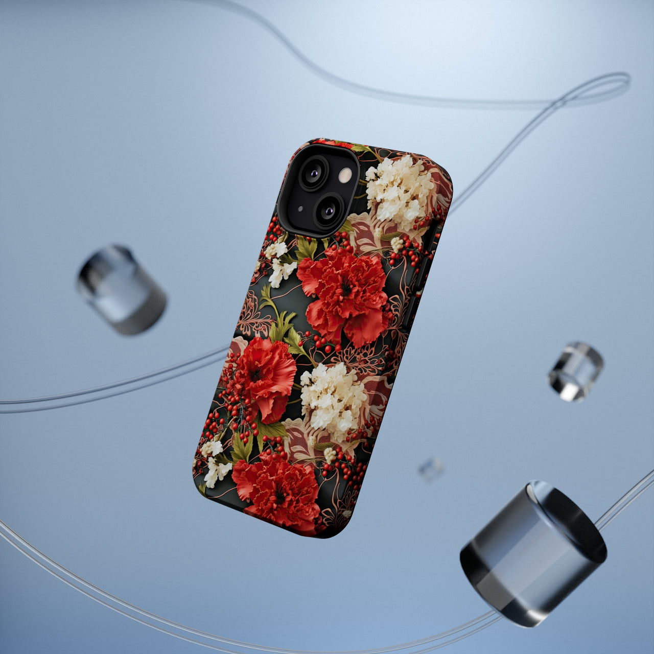 Carnation for January Birthday - MagSafe Tough Cases for iPhone 13, iPhone 13 Mini, iPhone 13 Pro, and iPhone 13 Pro Max.