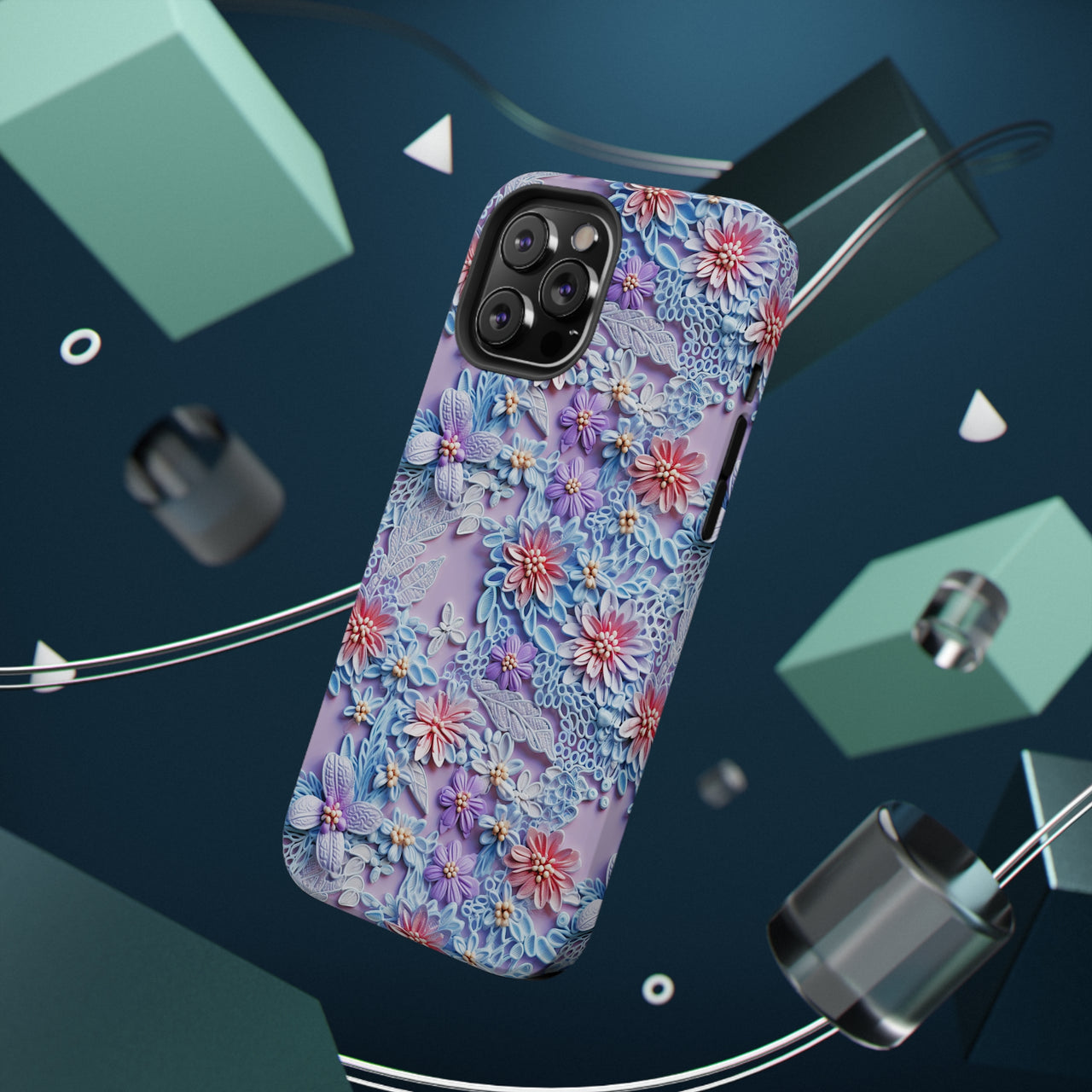 Cotton Candy Meadow - Impact-Resistant Case for iPhone 12, iPhone 12 Mini, iPhone 12 Pro, and iPhone 12 Pro Max. Supports Wireless Charging.