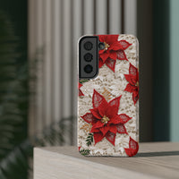 Thumbnail for Christmas Poinsettia Impact-Resistant Cases for Samsung Galaxy S22, Samsung Galaxy S22 Plus, and Samsung Galaxy S22 Ultra. Supports Wireless Charging.