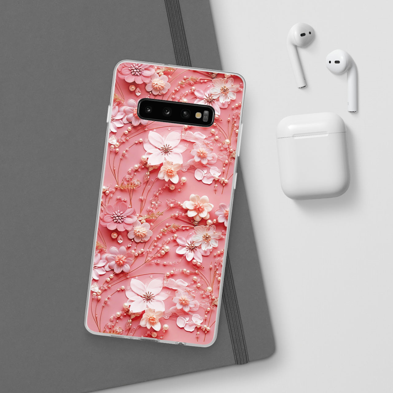 Floral Champagne Toast - Flexi Cases for Samsung Galaxy S10, Samsung Galaxy S10E, & Samsung Galaxy S10 Plus