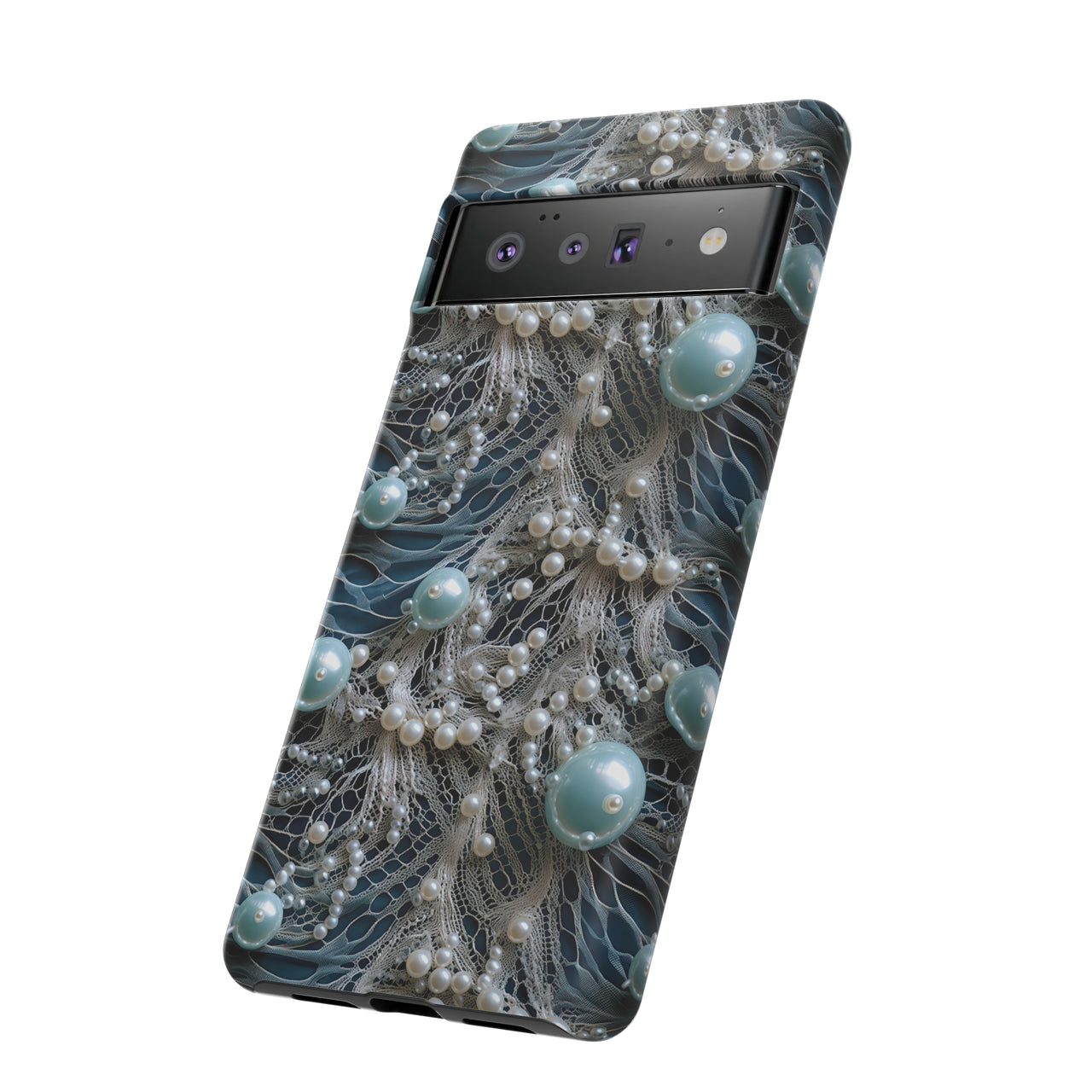 Sea Foam Lace and Pearls Tough Cases for Google Pixel 6 and Google Pixel 6 Pro