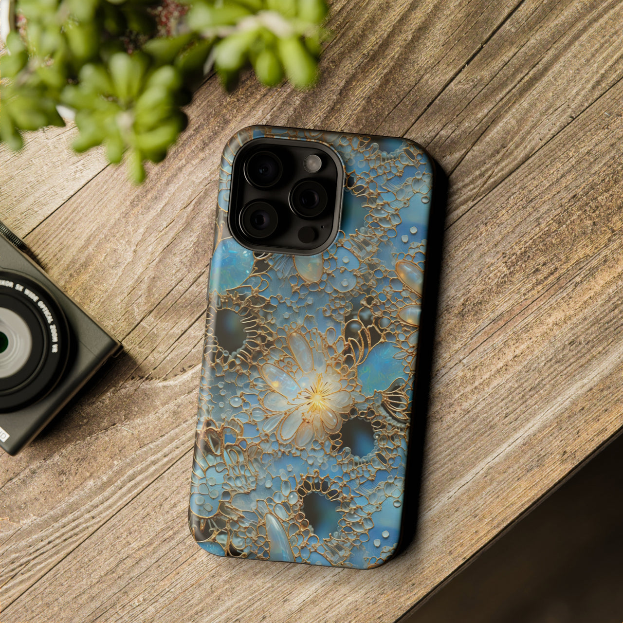 Gemstones and Gold Lace - MagSafe Tough Case for iPhone 15, iPhone 15 Pro, iPhone 15 Plus, & iPhone 15 Pro Max