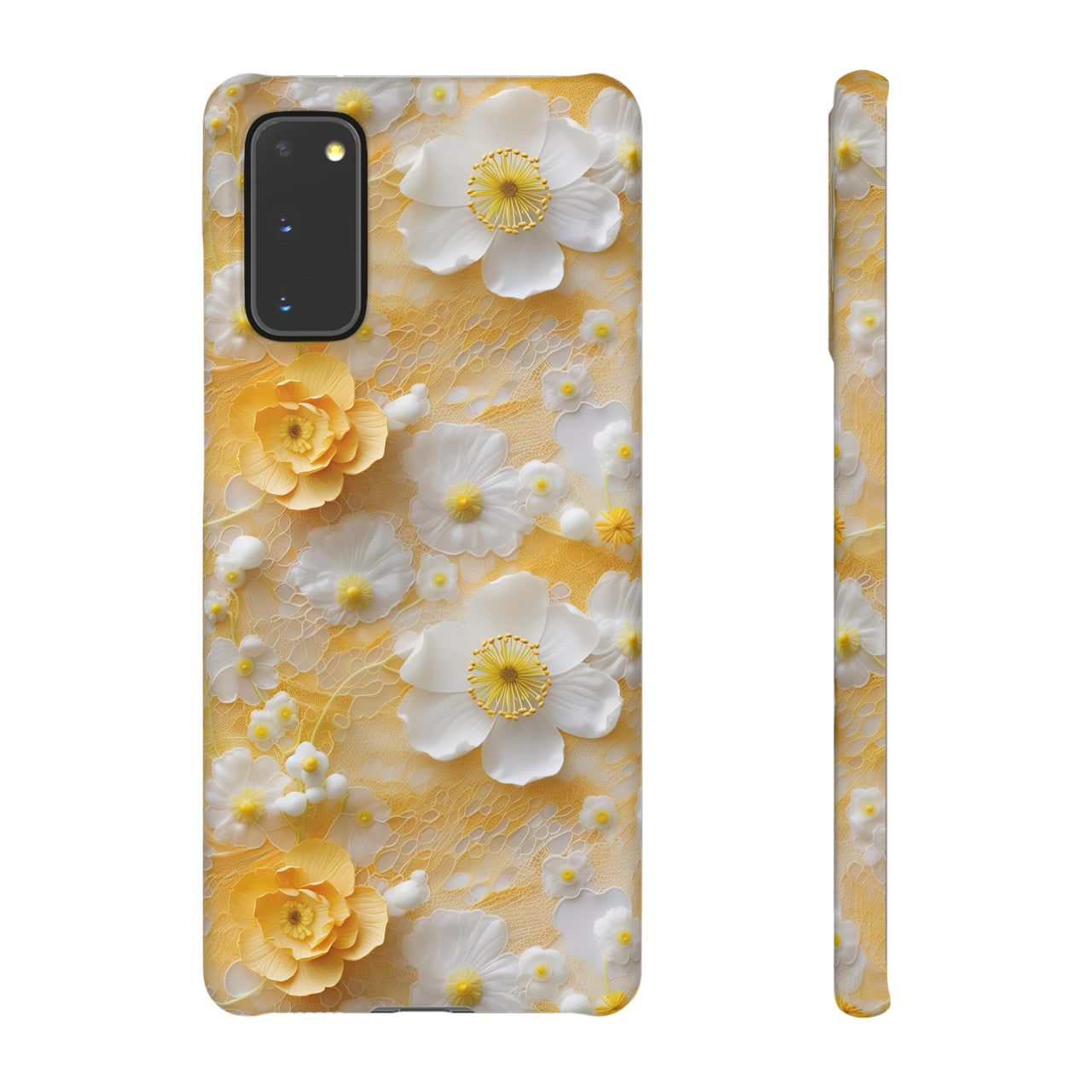 Yellow Floral - Snap Case for Samsung Galaxy S20, Samsung Galaxy S20+, Samsung Galaxy S20 Ultra, & Samsung Galaxy S20 FE