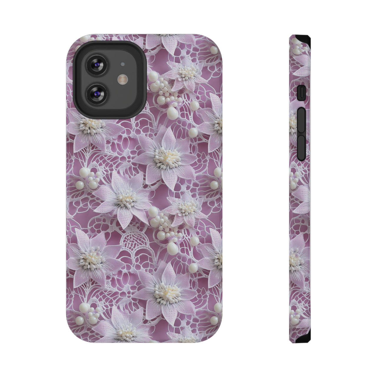 Coquette Clematis Impact-Resistant Case for iPhone 12, iPhone 12 Mini, iPhone 12 Pro, and iPhone 12 Pro Max. Supports Wireless Charging.