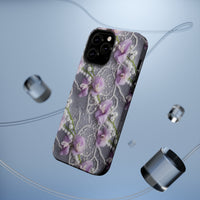 Thumbnail for Purple Sweet Pea MagSafe Tough Cases for iPhone 13, iPhone 13 Mini, iPhone 13 Pro, and iPhone 13 Pro Max.