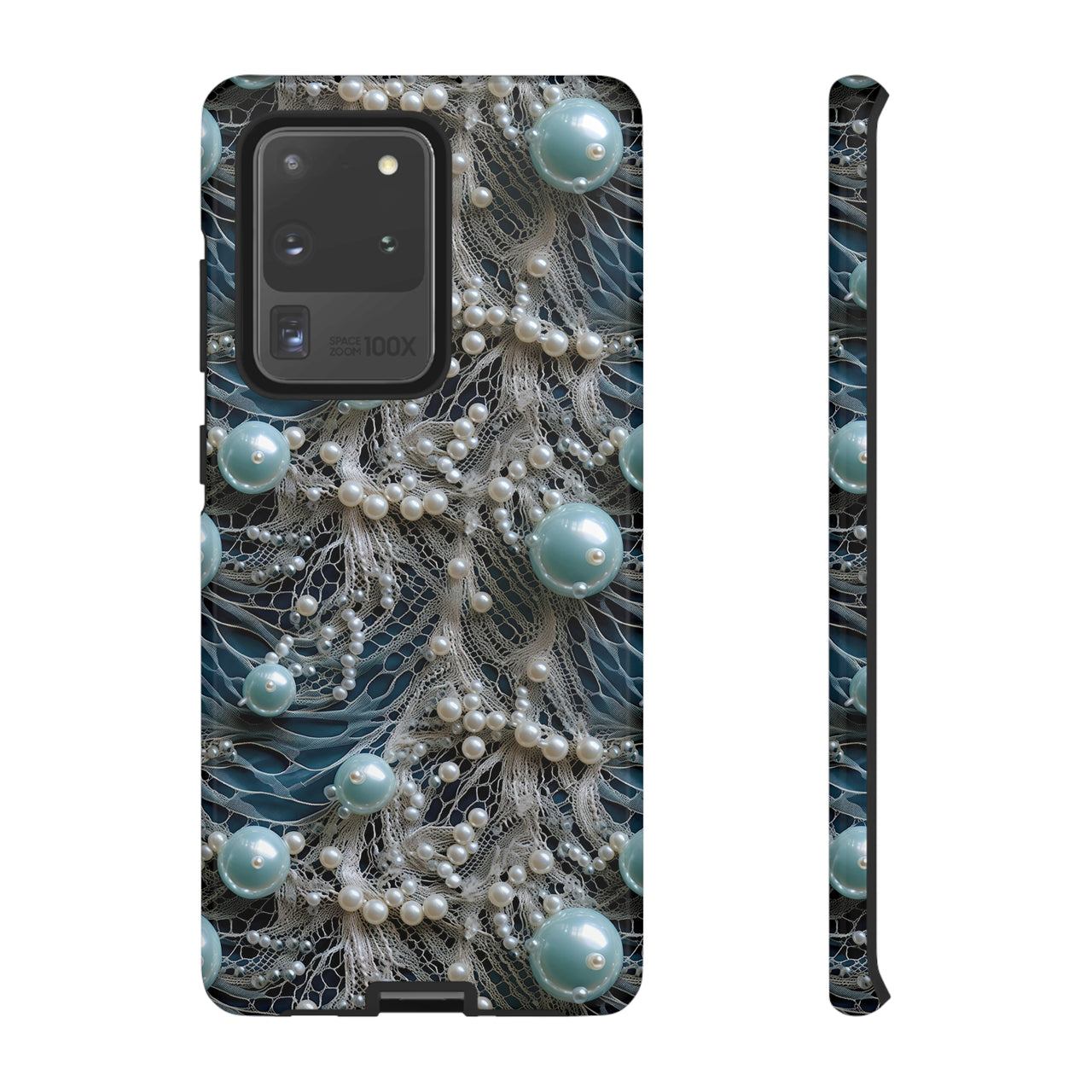 Sea Foam Lace and Pearls Tough Case for Samsung Galaxy S20, Samsung Galaxy S20+, Samsung Galaxy S20 Ultra, and Samsung Galaxy S20 FE