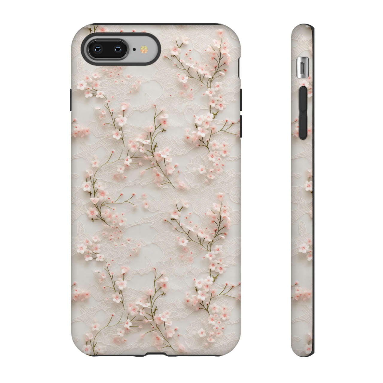 White Lace and Cherry Blossoms Tough Case for iPhone 8 and iPhone 8 Plus