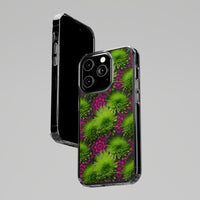 Thumbnail for *Clear Case* Green Mums and Lace - iPhone 14, iPhone 14 Pro, iPhone 14 Plus, iPhone 14 Pro Max - Supports Wireless Charging