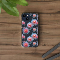 Thumbnail for *Clear Case* Pink and Blue Glass Flowers - iPhone 13, iPhone 13 Mini, iPhone 13 Pro, iPhone 13 Pro Max - Supports Wireless Charging