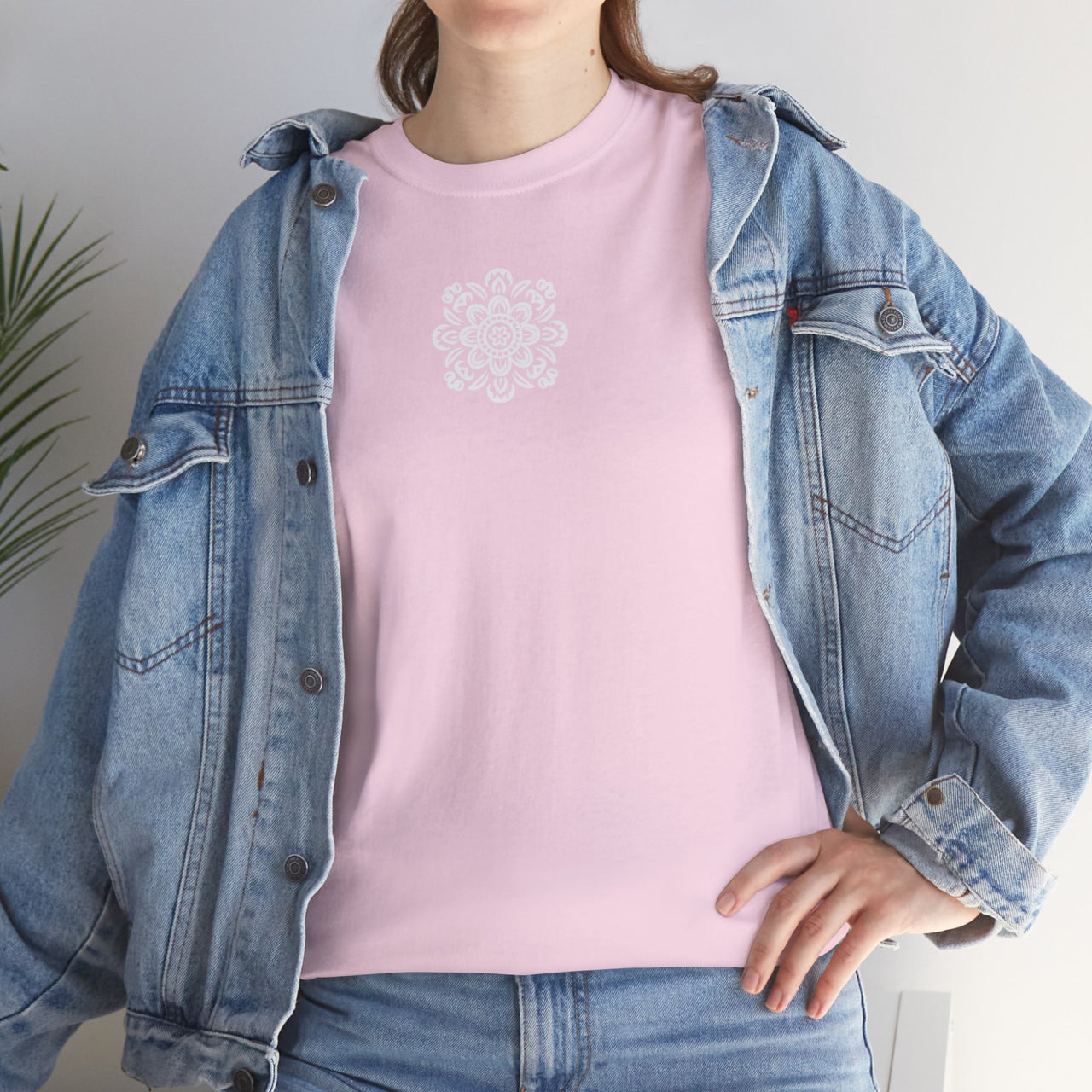 Front and Back Flower Design - Unisex Heavy Cotton Tee