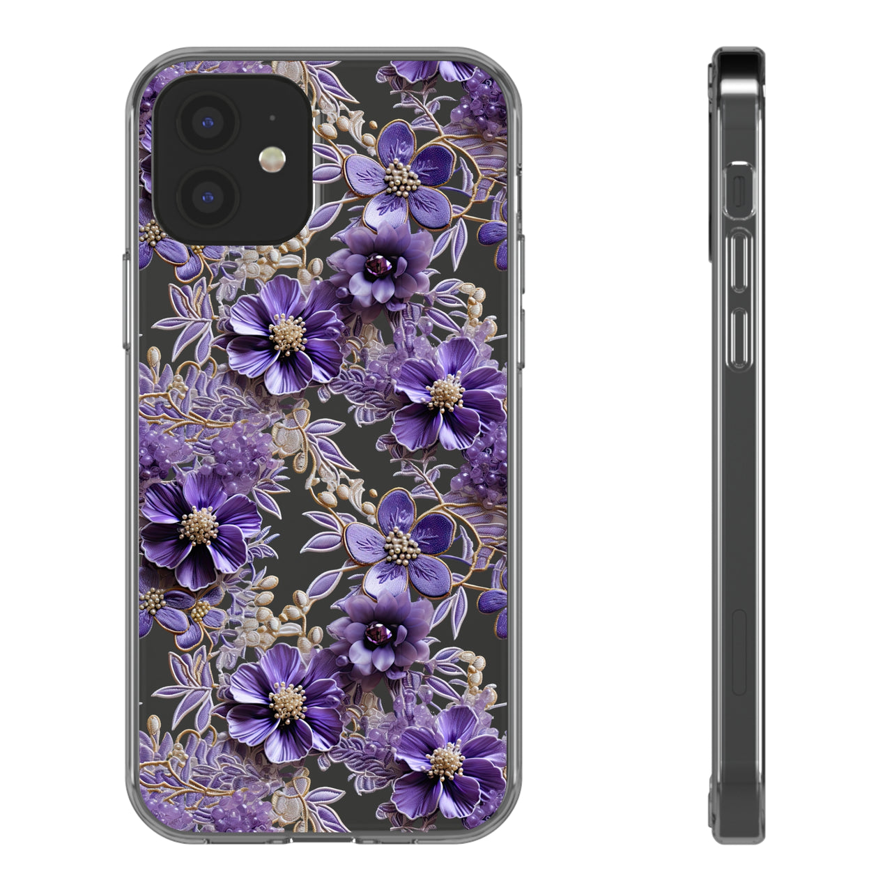 *Clear Case* Violet Meadow - iPhone 12, iPhone 12 Mini, iPhone 12 Pro, iPhone 12 Pro Max - Supports Wireless Charging