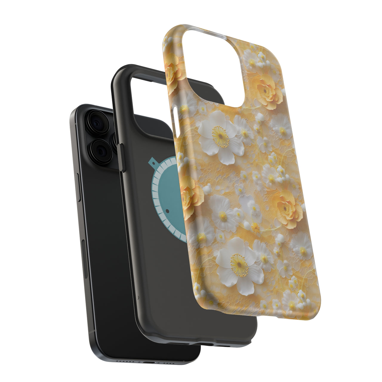 Yellow Floral - MagSafe Tough Case for iPhone 15, iPhone 15 Pro, iPhone 15 Plus, & iPhone 15 Pro Max