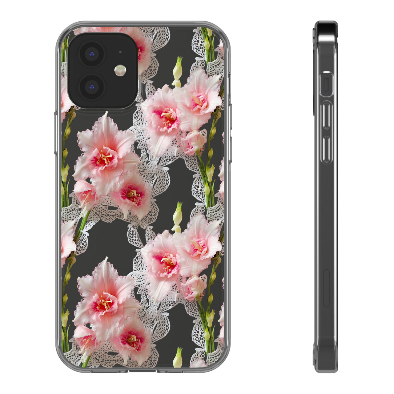 *Clear Case* Gladioli Garden - iPhone 12, iPhone 12 Mini, iPhone 12 Pro, iPhone 12 Pro Max - Supports Wireless Charging