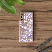 Thumbnail for *Clear Case* Purple Petals - Samsung Galaxy S21, Samsung Galaxy S21 Plus, Samsung Galaxy S21 Ultra - Supports Wireless Charging