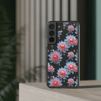 Thumbnail for *Clear Case* Pink and Blue Glass Flowers - Samsung Galaxy S22, Samsung Galaxy S22 Plus, Samsung Galaxy S22 Ultra - Supports Wireless Charging