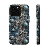 Thumbnail for Sea Foam Lace and Pearls MagSafe Tough Cases for iPhone 13, iPhone 13 Mini, iPhone 13 Pro, and iPhone 13 Pro Max.