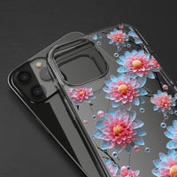 Thumbnail for *Clear Case* Pink and Blue Glass Flowers - iPhone 12, iPhone 12 Mini, iPhone 12 Pro, iPhone 12 Pro Max - Supports Wireless Charging