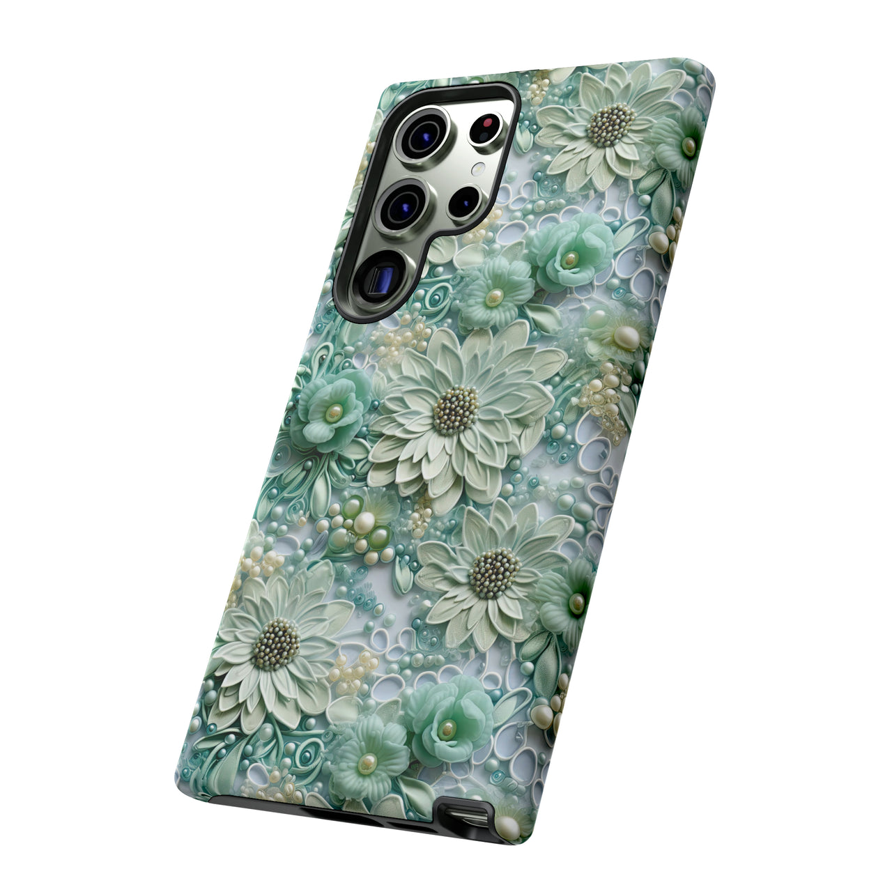 Teal Petals - Tough Case for Samsung Galaxy S23, Samsung Galaxy S23 Plus, and Samsung Galaxy S23 Ultra